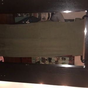 Strapless olive green dress